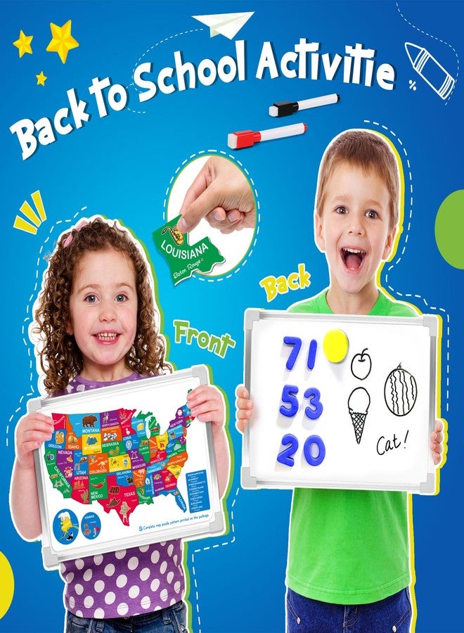 UOMTFAI Pretend Play Teacher Set, Kids Pretend Teacher Playset with Whiteboard Learning Clock Magnetic Numbers and Map Puzzles, Pretend Play Teaching Toys Learning Education Toys for Kids - Image 3